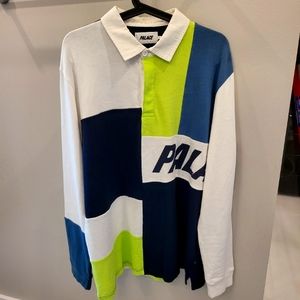 Palace Color block Long Sleeve Polo Large